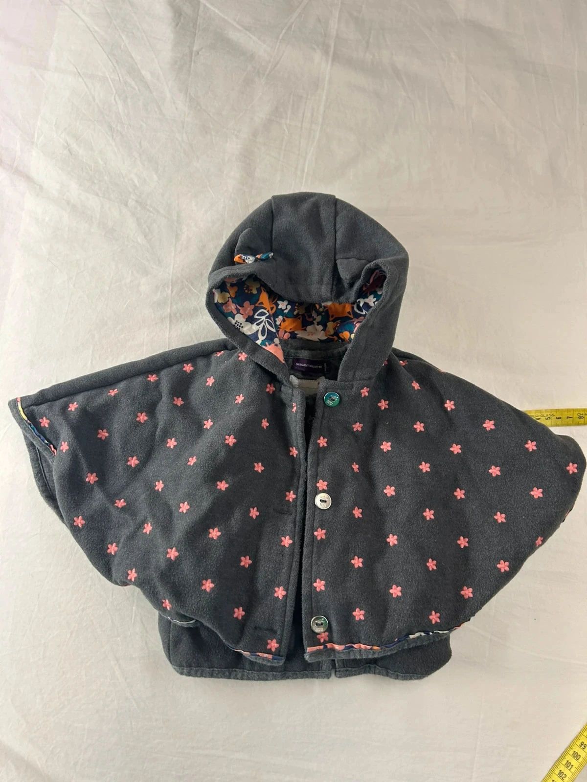 Paréo boléro gris à motifs vintage enfants sergent major